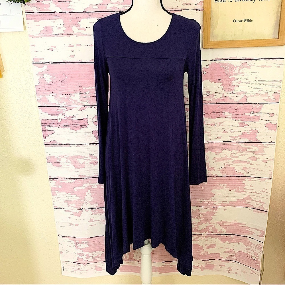 BCBGENERATION Navy Long Sleeve Jersey Knit Dress S